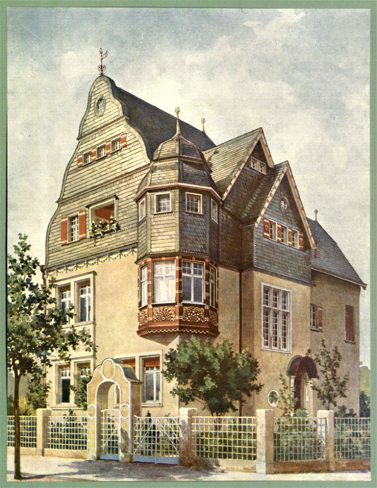 Moderne Villen in Meisteraquarellen Serie II Tafel 042 Köln Villa Stadtwaldgürtel 29