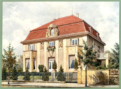 Moderne Villen in Meisteraquarellen Serie II Tafel 019 Dresden Landhaus Voßstraße 2