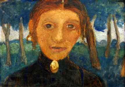 Moderson-Becker Selbstbildnis mit Landschaft vor Bäumen Sprengel Museum 01
