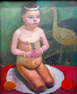 Modersohn-Becker (1)Hockend Mädchen m Storch