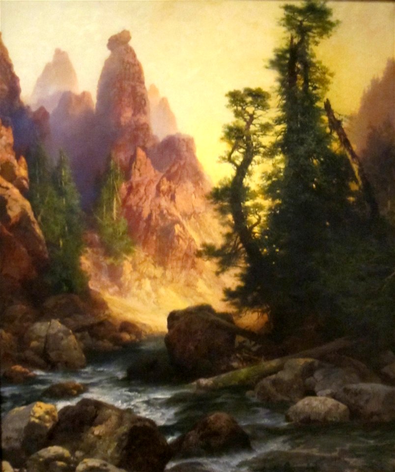 Below the Towers of Tower Falls, Yellowstone Park by Thomas Moran, San Diego Museum of Art
