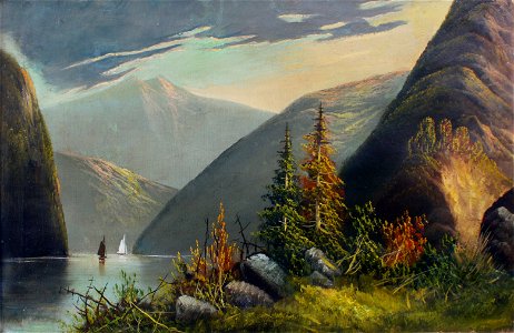Mountain lake landscape. Free illustration for personal and commercial use.