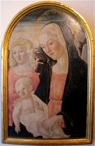 Francesco di giorgio e fiduciario di francesco, madonna col bambino e un angelo. Free illustration for personal and commercial use.