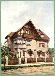 Moderne Villen in Meisteraquarellen Serie II Tafel 016 München-Pasing Villa Marschnerstraße 29