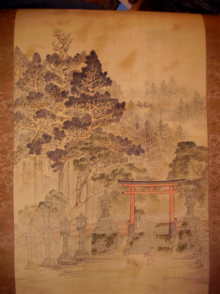 Mountain.shrine.&.grave.with.deer.painting.by.kigetsu.kita.wittig.collection.painting.06.centre.section.02.of.03