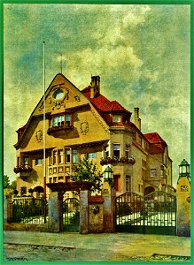 Moderne Villen in Meisteraquarellen Serie II Tafel 021 Dresden Landhaus Tiergartenstraße 48