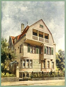 Moderne Villen in Meisteraquarellen Serie II Tafel 007 Essen Landhaus Mozartstraße 8