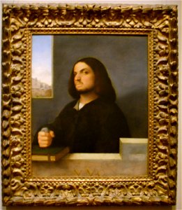 National gallery in washington d.c., giorgione e tiziano, ritratto virile, 1510 circa. Free illustration for personal and commercial use.