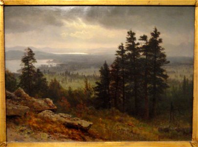Near North Conway, New Hampshire, Albert Bierstadt, c 1860 - Danforth Museum - Framingham, MA - DSC00334. Free illustration for personal and commercial use.