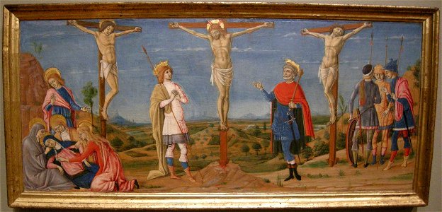Matteo di giovanni,crocifissione, 1490 circa. Free illustration for personal and commercial use.