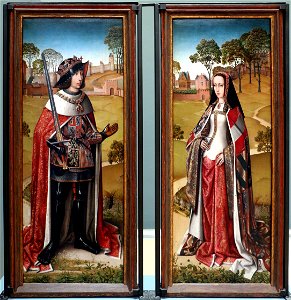 Scuola dei paesi bassi meridionali, ante del trittico di zierikzee, con filippo il bello e giovanna la pazza, 1495-1506 ca. 01