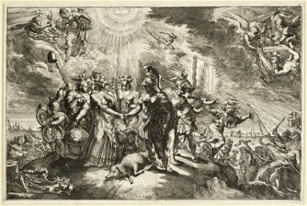 Nederland sluit bij een altaar de eeuwige vrede met Engeland in 1674. NL-HlmNHA 53009068