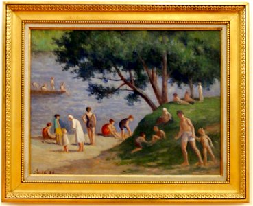 Maximilien LUCE, Méricourt, la plage,1930, musée de l'hôtel-Dieu, inv. 98.04.55