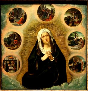 Mater Dolorosa with Seven Sorrows, by Bernard van Orley c. 1491-1542, date unknown - Museum M - Leuven, Belgium - DSC05112