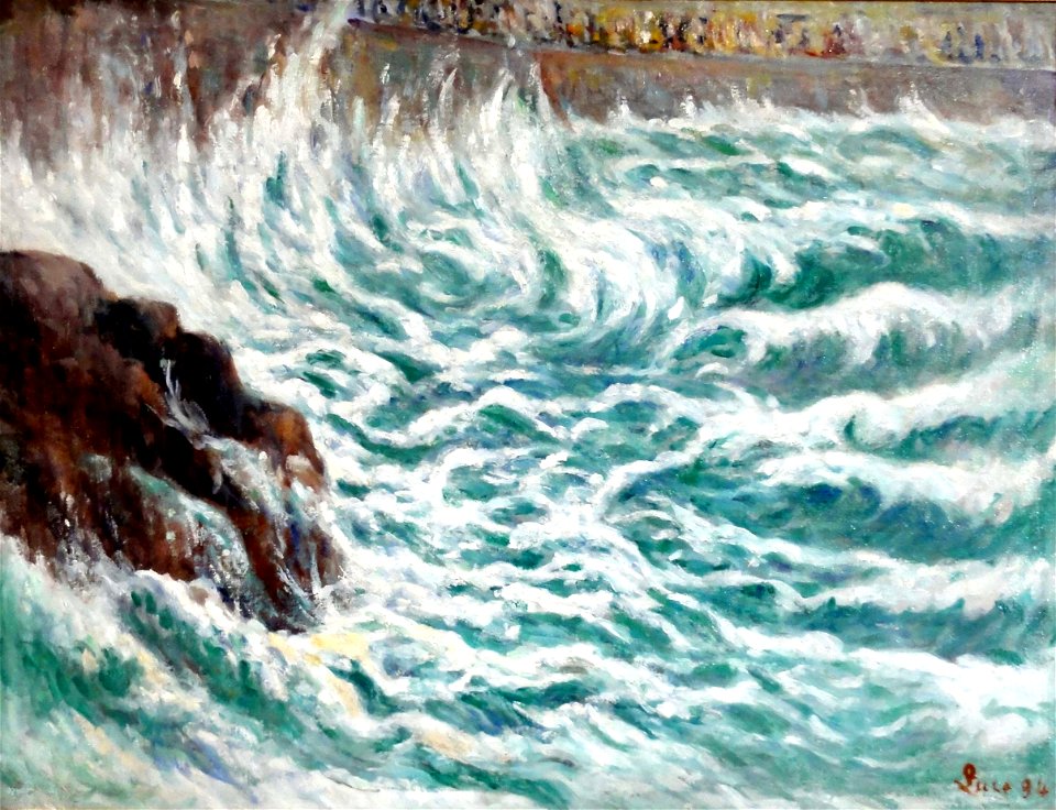 Maximilien LUCE, Paramé par gros temps, 1934, musée de l'hôtel-Dieu, inv. 98.04.65