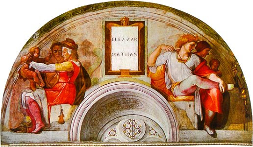 Michelangelo - Sistine Chapel - Lunette Eleazar and Mathan