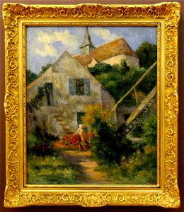 Maximilien LUCE, Rolleboise, l'église et la maison du peintre, 1927, musée de l'hôtel-Dieu, inv. 98.04.39