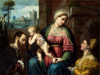 Moretto, Madonna col Bambino e due donatori