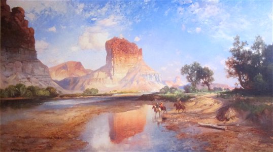 'O'Neil Butte, Grand canyon' - Thomas Moran. Free illustration for personal and commercial use.