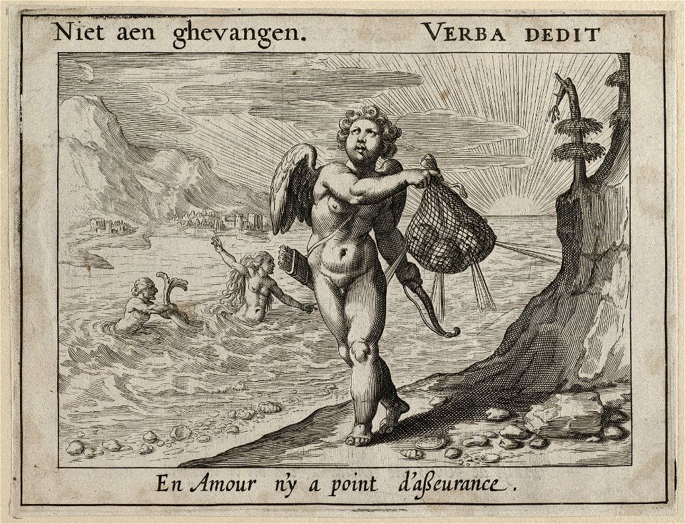 Niet aen ghevangnen Verba dedit En Amour n'y a point d'asseurance. NL-HlmNHA 1477 53011485
