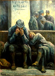 Maximilien LUCE, Poilus à la gare de l'Est,1917, musée de l'hôtel-Dieu, inv. 98.04.32