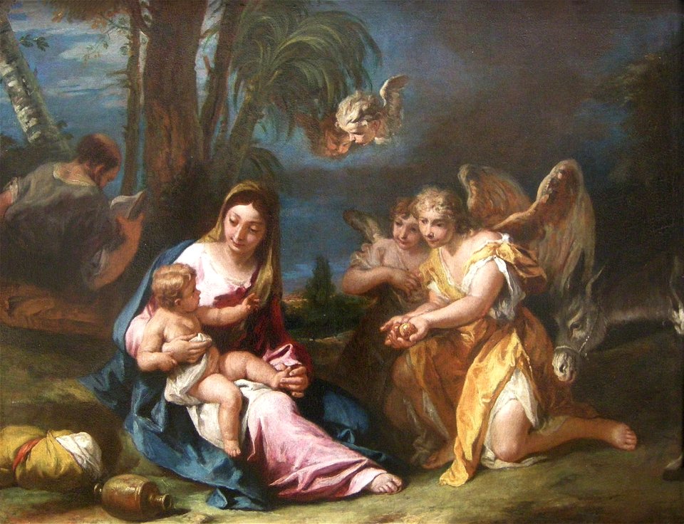 Nswag, sebastaino ricci, riposo dalla fuga in egitto, 1710-11