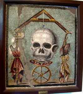 Memento Mori con teschio (vita) appeso a un filo tra la ruota della fortuna, 109982, 01