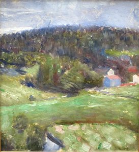 'Landscape' by Edvard Munch, 1890, Bergen Kunstmuseum. Free illustration for personal and commercial use.