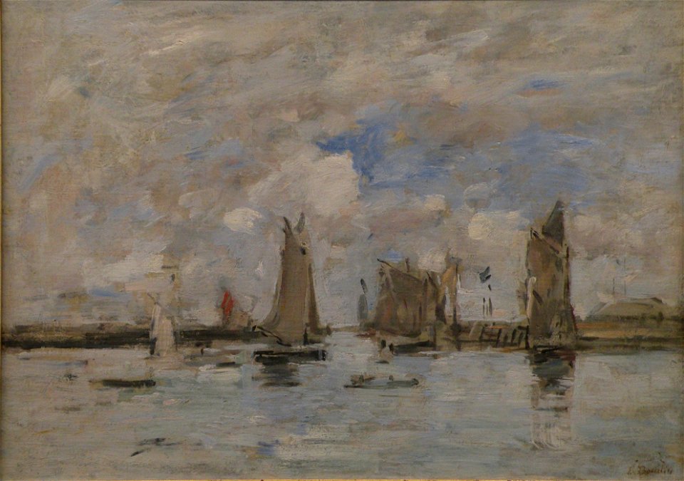 MuMA - Boudin - Entrée du port de Trouville à marée haute