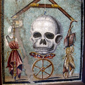 Memento Mori con teschio (vita) appeso a un filo tra la ruota della fortuna, 109982, 02