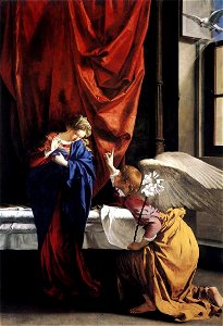 Orazio Gentileschi - Annunciation. Free illustration for personal and commercial use.