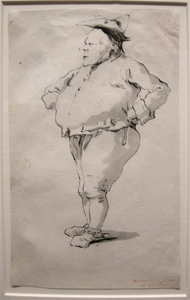 Ngv drawings, giambattista tiepolo, caricatura di uomo, 1754-62