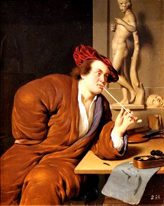 1688 van Mieris Bildnis eines rauchenden Künstlers anagoria
