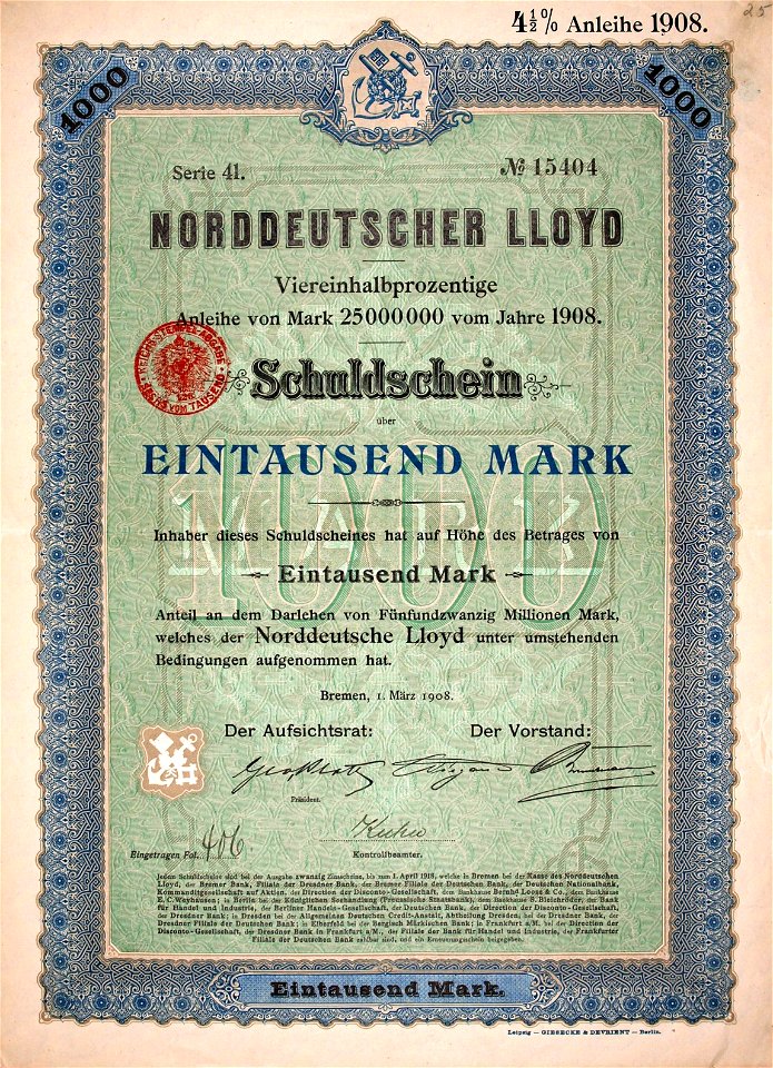 Norddeutscher Lloyd 1908