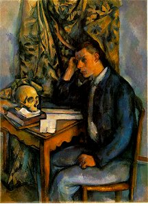 Paul Cézanne - Young Man With a Skull. Free illustration for personal and commercial use.
