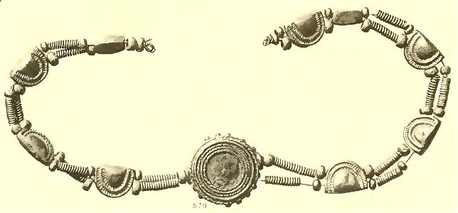 Necklace, British Museum No. 579. Free illustration for personal and commercial use.