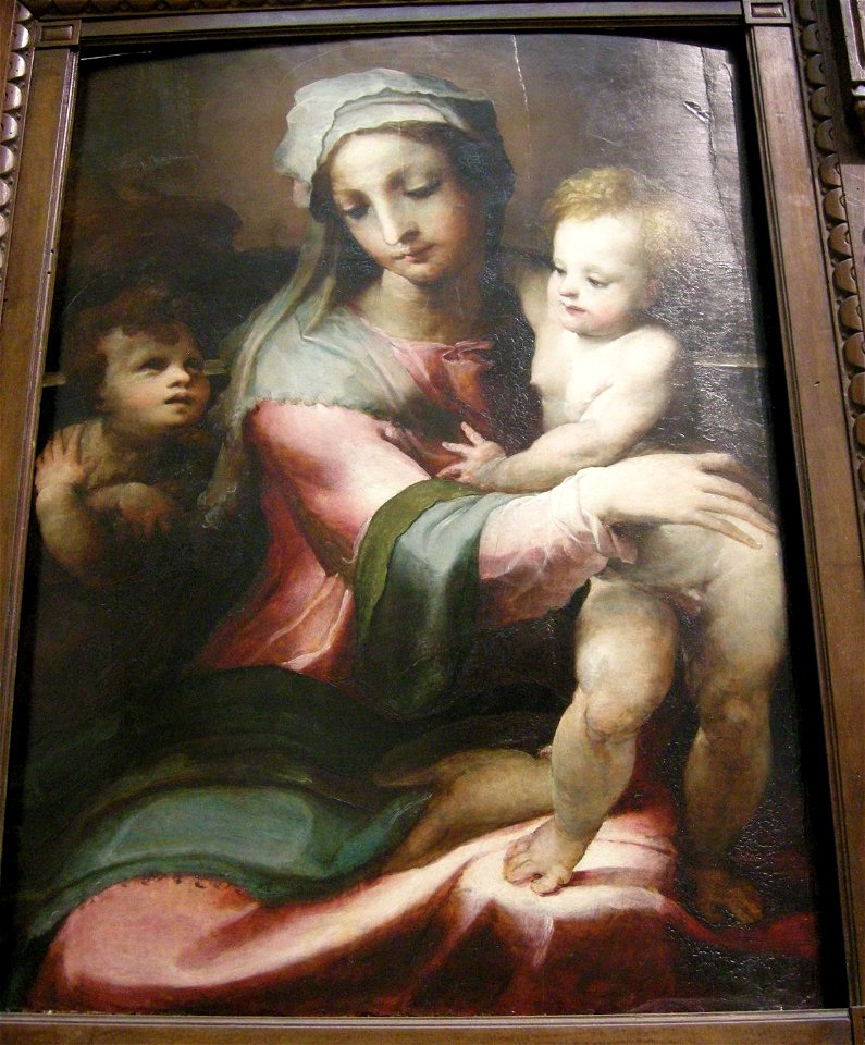 Nswag, domenico beccafumi, madonna col bambino e san giovannino, 1542