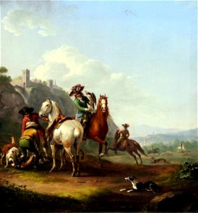 1786 Pforr Hasenhetze mit einem Falkner anagoria