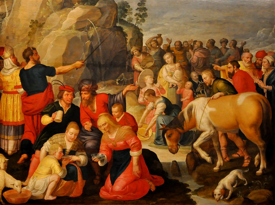 Adam van Noort (1561of62-1641) - Moses slaat water uit de rots - Düsseldorf Museum Kunstpalast 15-08-2012 15-02-01