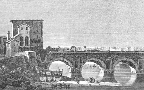 Pierre Gabriel Berthault, Vue du Pont Antique à Rimini, 1795