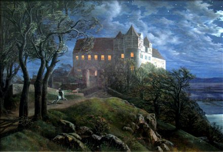 1827 Oehme Burg Scharfenberg bei Nacht anagoria