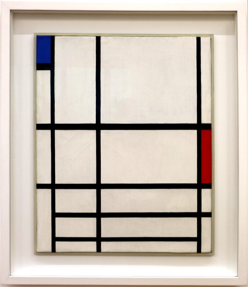 Piet mondrian, compoisizione in rosso, blu e bianco II, 1937, 01