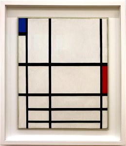 Piet mondrian, compoisizione in rosso, blu e bianco II, 1937, 01
