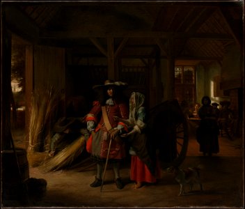 Pieter de hooch, pagamento dell'ostessa, 1670 ca.