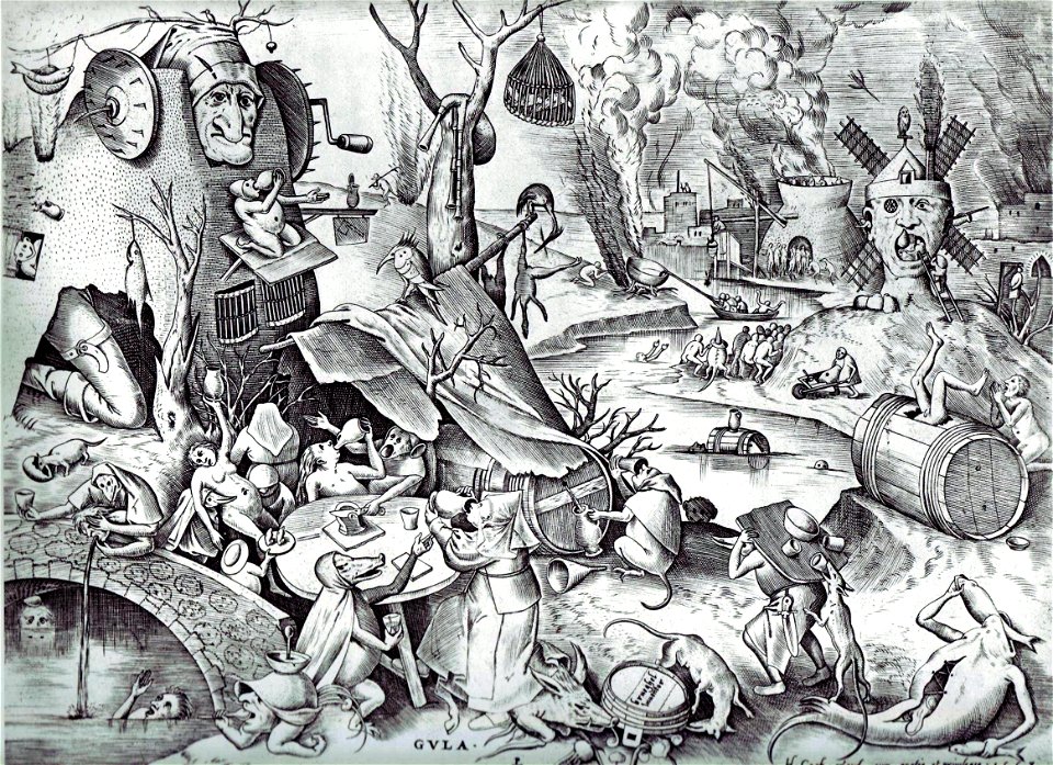 Pieter Bruegel the Elder- The Seven Deadly Sins or the Seven Vices - Gluttony