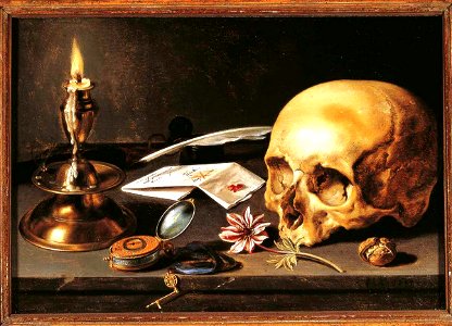 Pieter Claeszoon- Vanitas - Still Life (1625, 29,5 x 34,5 cm). Free illustration for personal and commercial use.