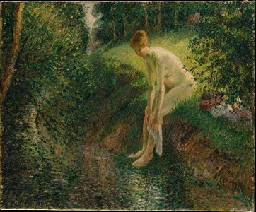 Pissarro - Bather in the Woods. Free illustration for personal and commercial use.