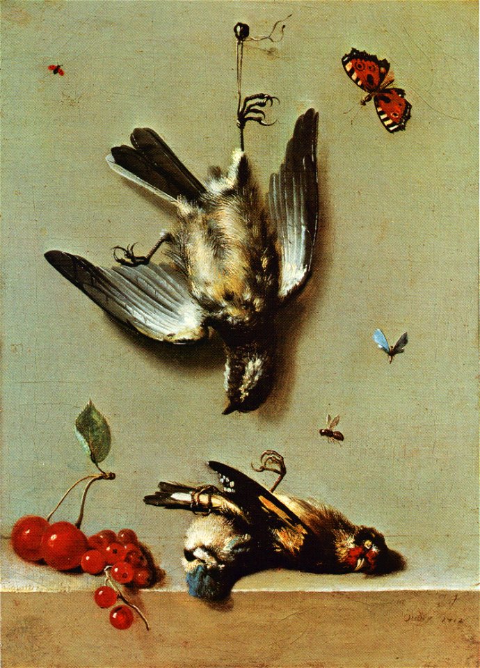 Jean-Baptiste Oudry - Nature morte avec oiseux morts et cerises