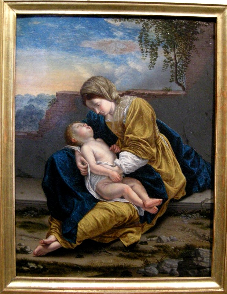 Orazio gentileschi, madonna col bambino dormiente