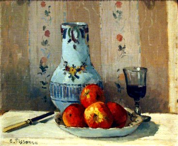 Pissarro - Still Life with Apples and Pitcher. Free illustration for personal and commercial use.